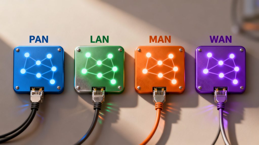 Comparatif des réseaux : pan, lan, man et wan sans aucun texte