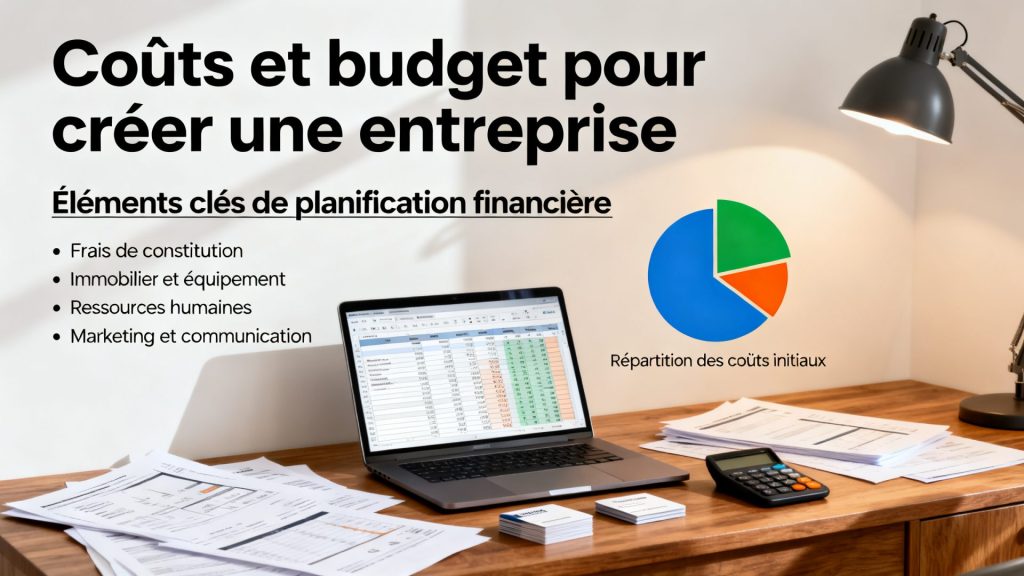 Coûts et budget pour créer une entreprise avec texte