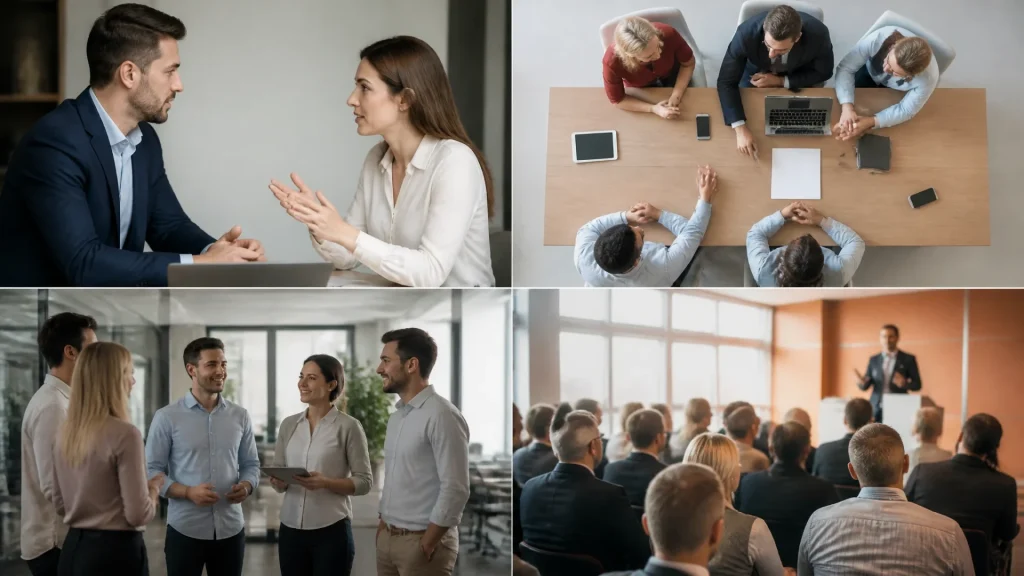 Quels sont les 4 niveaux de communication en entreprise ?