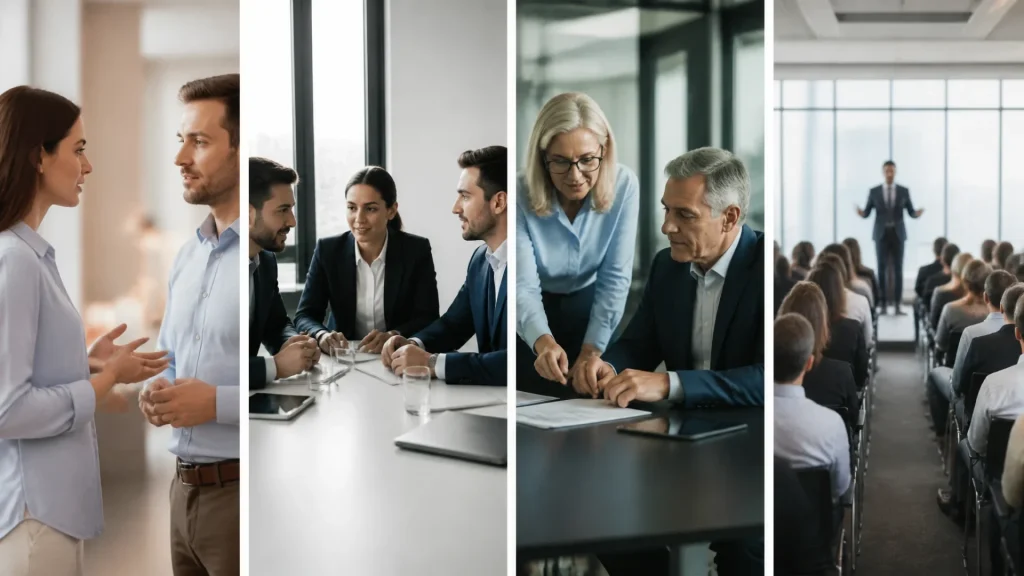 Quels sont les 4 niveaux de communication en entreprise ?